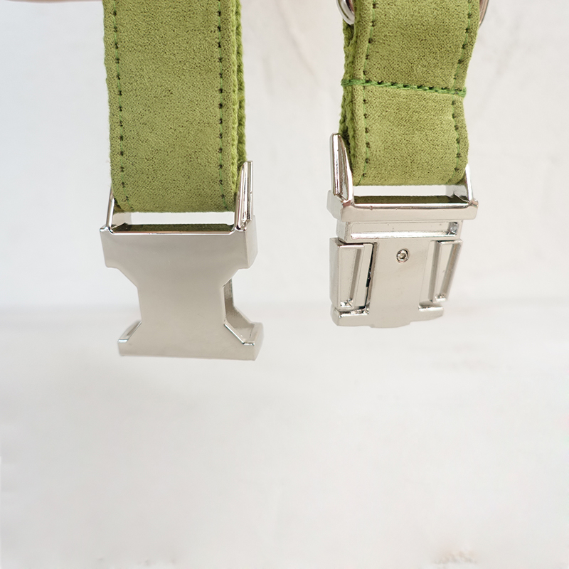 SOFT GREEN Suede Pet Collar