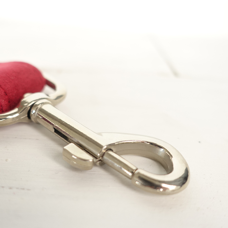 SOFT RED Suede Fabric Dog Collar