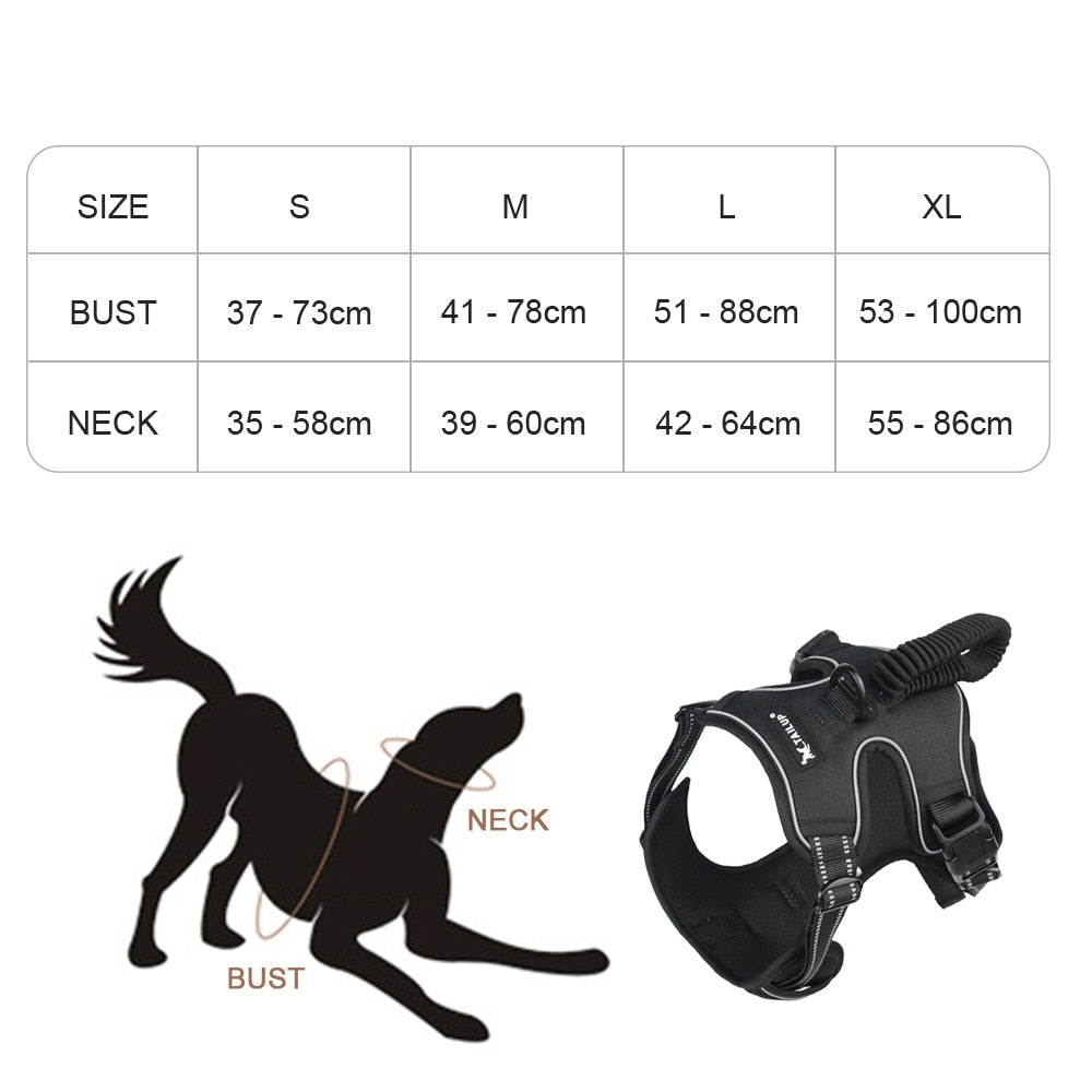 Oxford Dog Harness With Elastic Handle