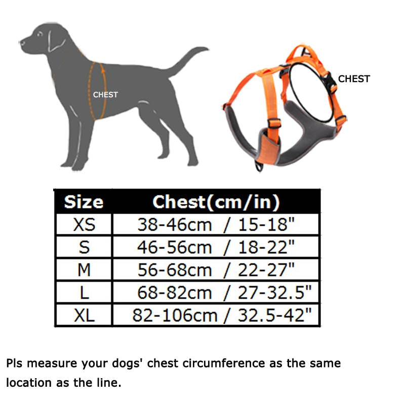 Padded Reflective Tactical Dog Harness