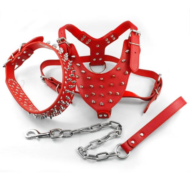 Leather Spiked Studded Dog Harness