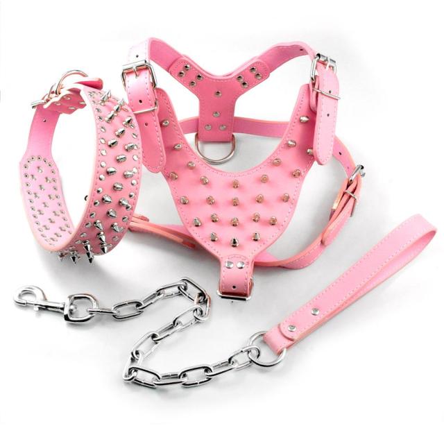 Leather Spiked Studded Dog Harness