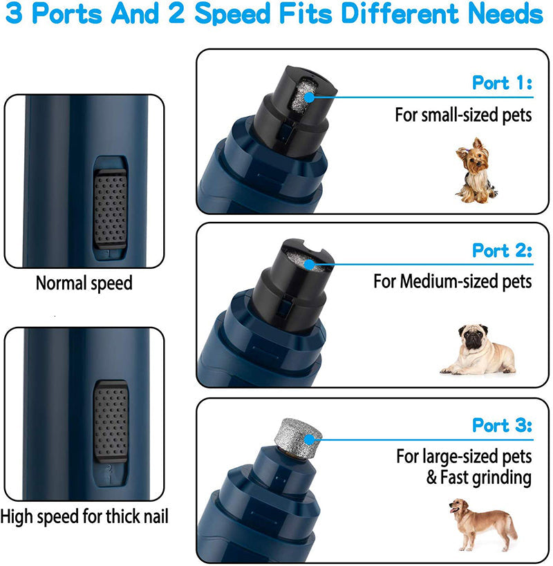 Quality Painless 2 Speed Dog Nail Grinder