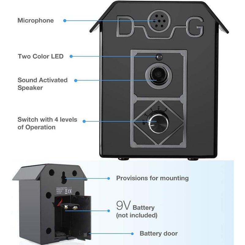 15m Range Ultrasonic Anti Dog Barking Devices