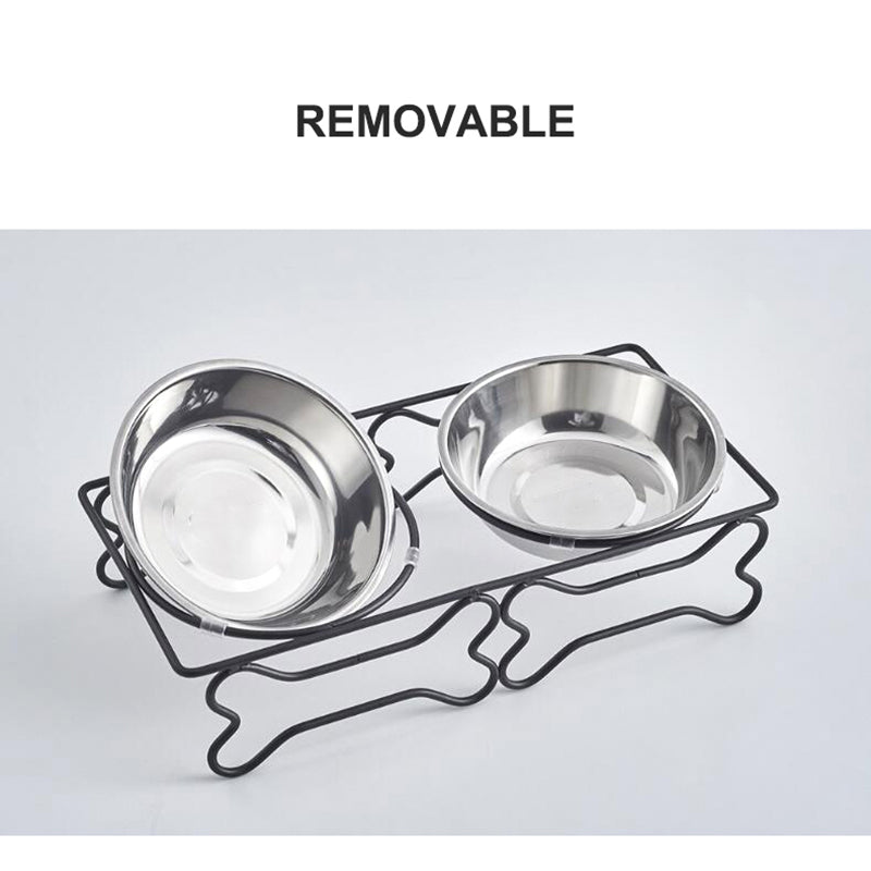 Bone Style Raised Pet Feeder
