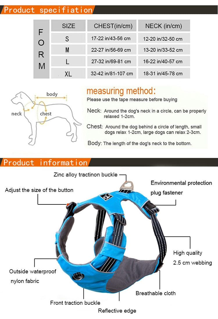 Professional Reflective Training K9 Harness