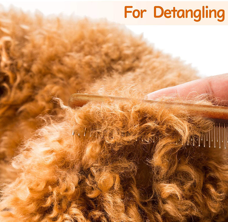 Professional Wooden Handle Dog Comb