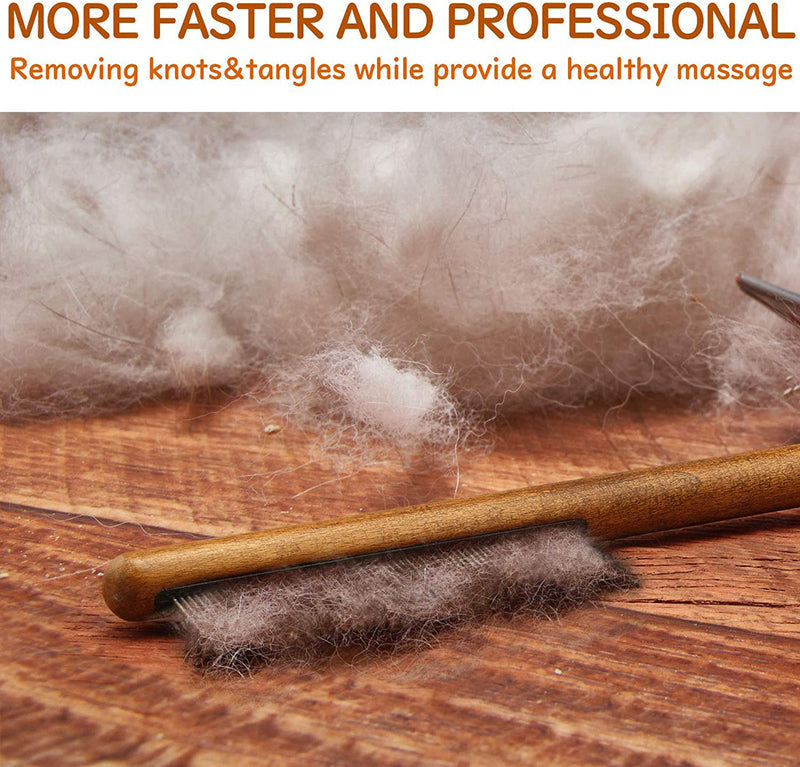 Professional Wooden Handle Dog Comb