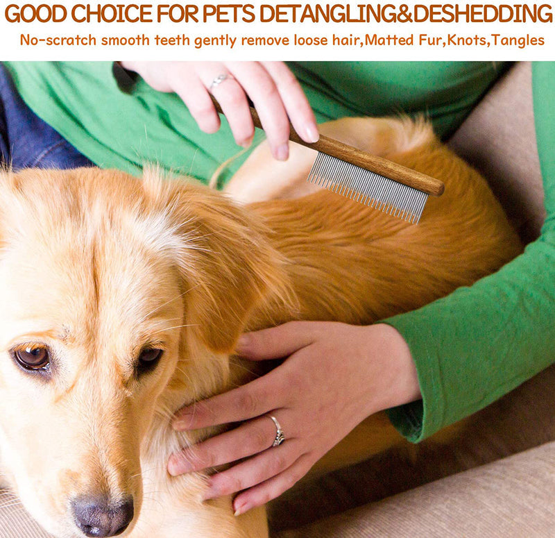 Professional Wooden Handle Dog Comb