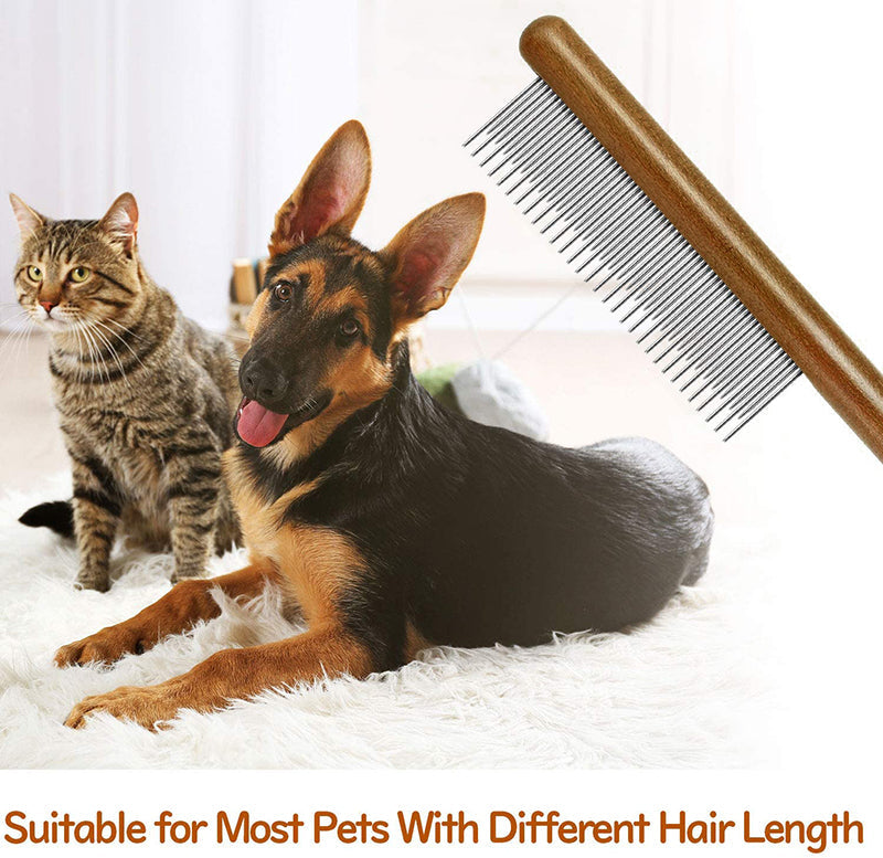 Professional Wooden Handle Dog Comb