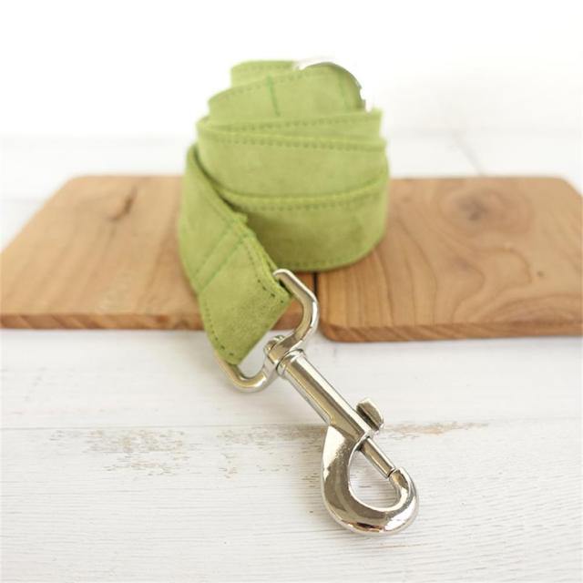 SOFT GREEN Suede Pet Collar - Bark ¡®n¡¯ Paws