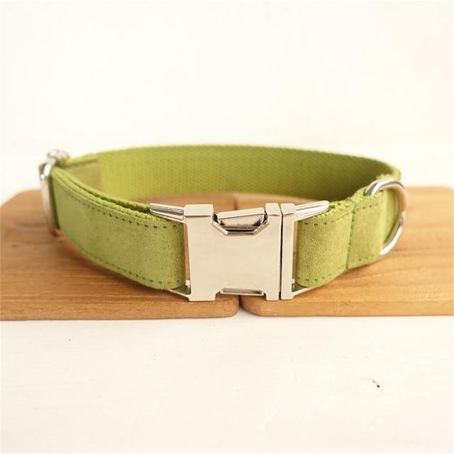 SOFT GREEN Suede Pet Collar - Bark ¡®n¡¯ Paws