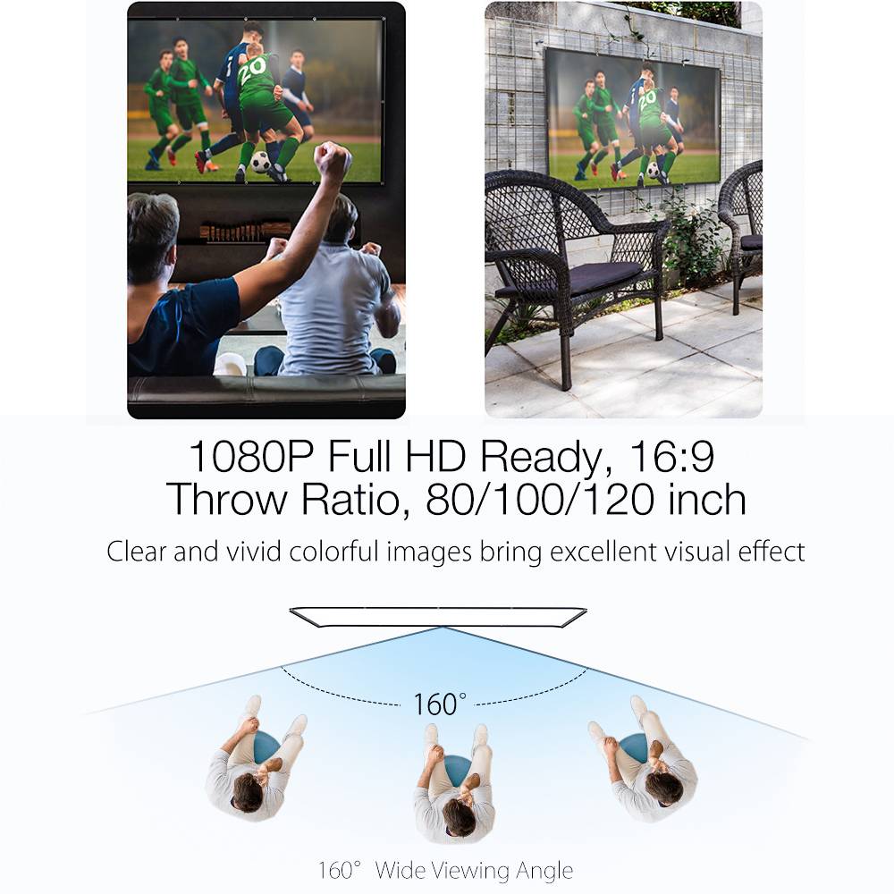 Portable Projector Screen 80/100/120-inch
