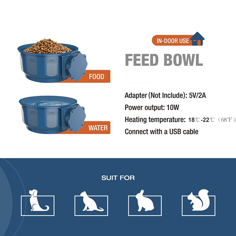 Hanging Crate Heating Dog Bowl