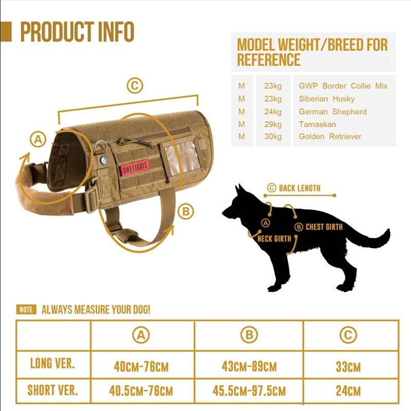 High Quality Tactical Military Dog Harness