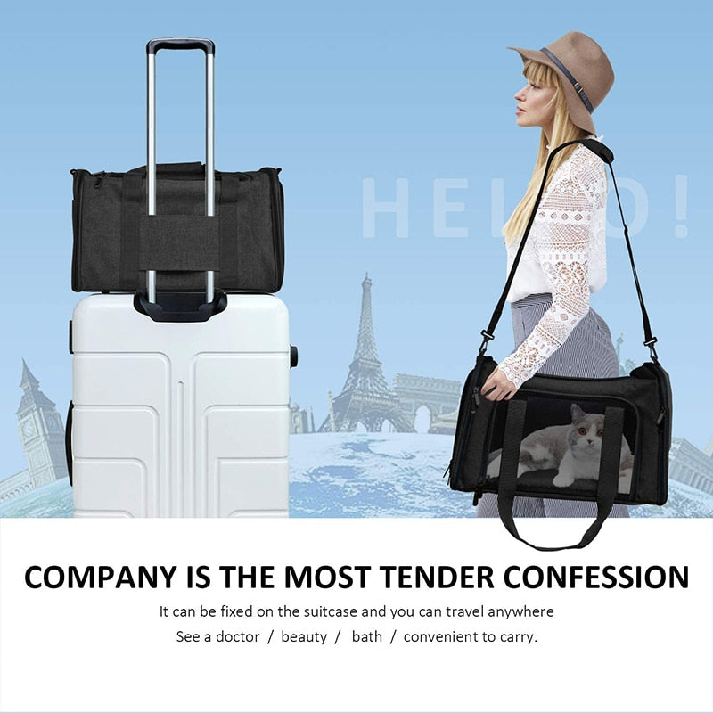 Collapsible Padded Shoulder Strap Dog Carrier Bag
