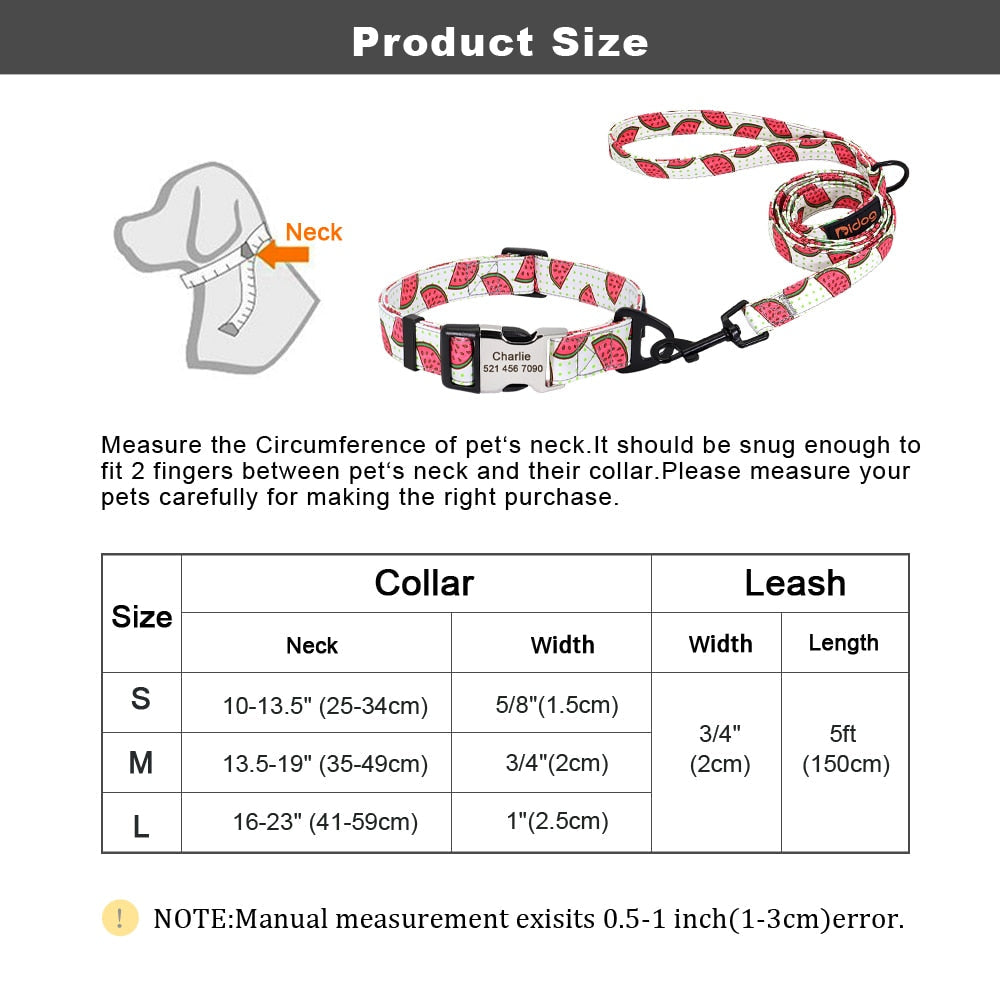 Nylon Printed Pet Dog ID Tag Collars