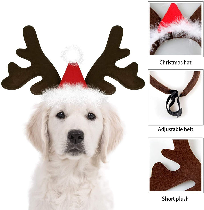 Christmas Reindeer Antlers Dog Hat