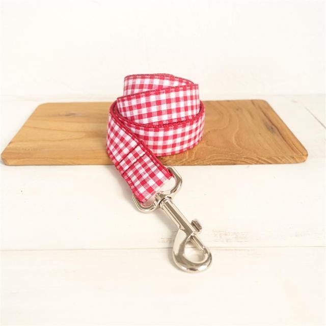 WHITE RED Plaid Pet Collar - Bark ¡®n¡¯ Paws