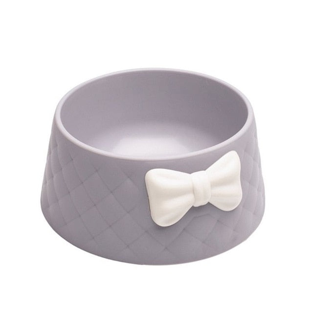 Rhombus Texture Bow-knot Dog Bowl