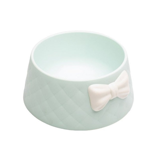Rhombus Texture Bow-knot Dog Bowl