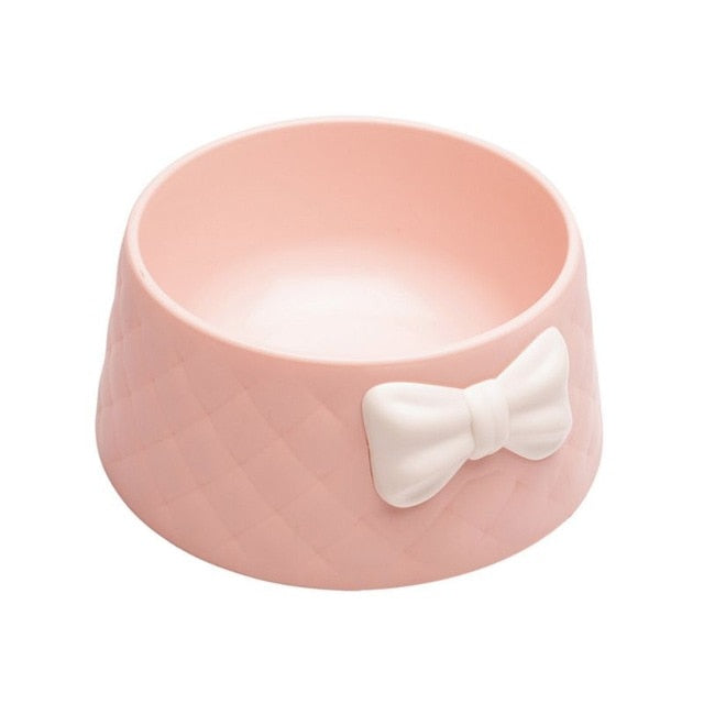 Rhombus Texture Bow-knot Dog Bowl