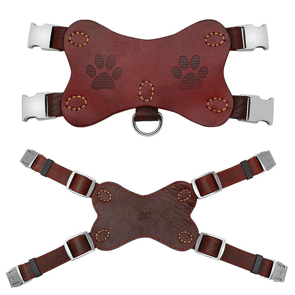 Genuine Leather Pitbull Terrier Harnesses