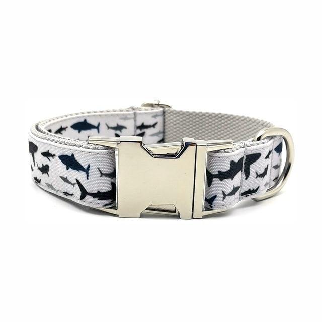THE SHARK Grey Basic Dog Collar - Bark ¡®n¡¯ Paws