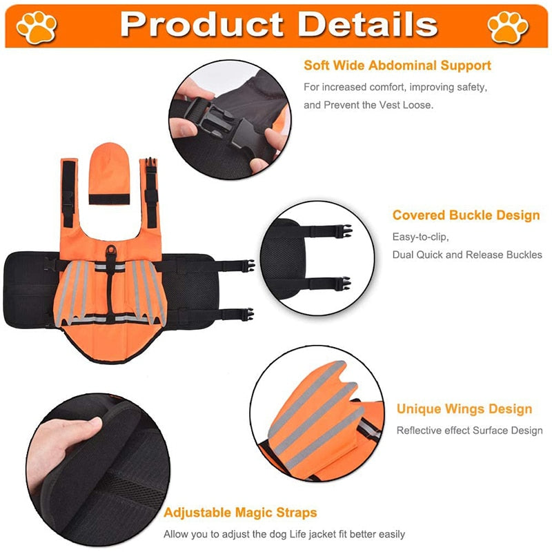 Reflective Fashion Dog Swimming Vest
