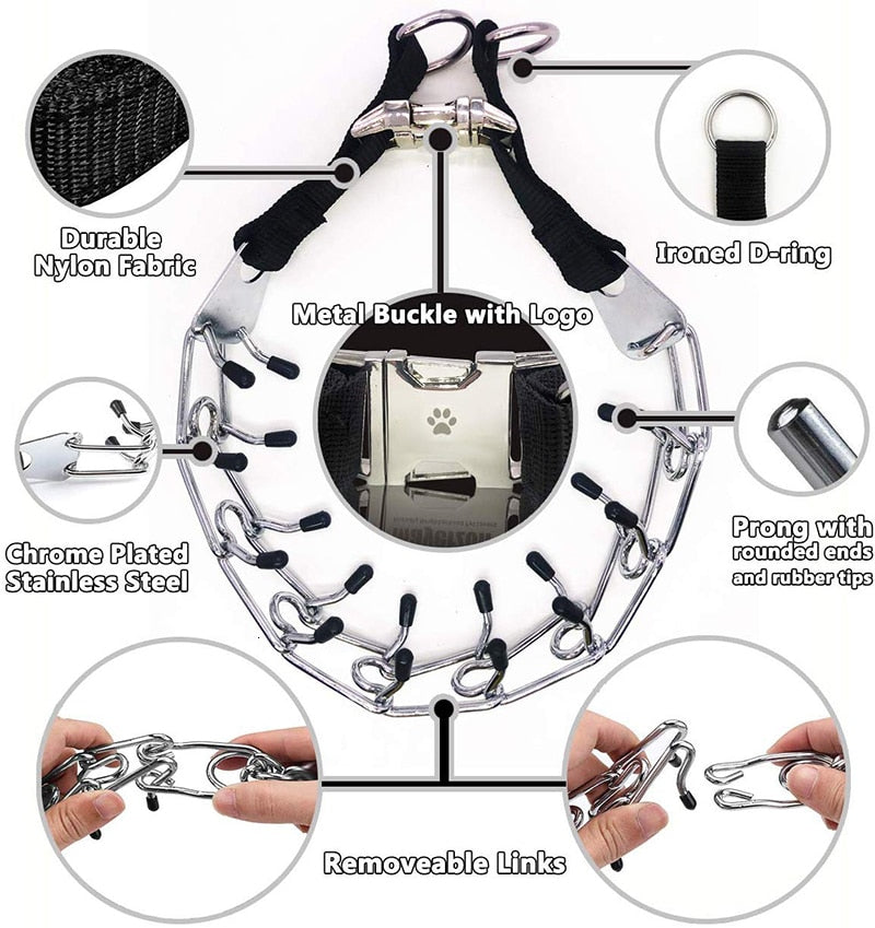 Adjustable Prong Dog Training Collar