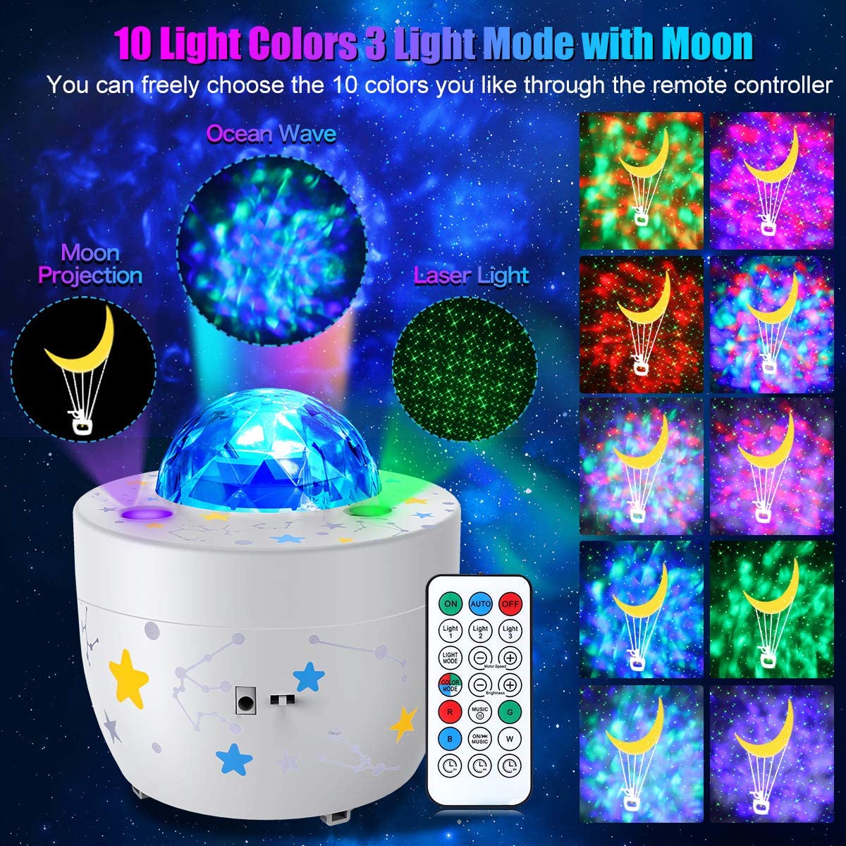 Ocean Wavy Night Light Star Projector