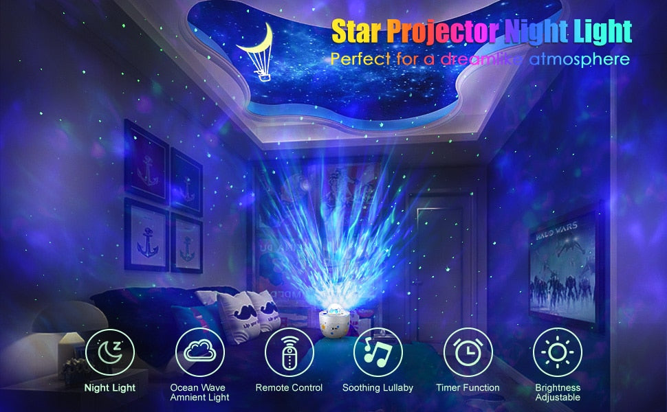 Ocean Wavy Night Light Star Projector