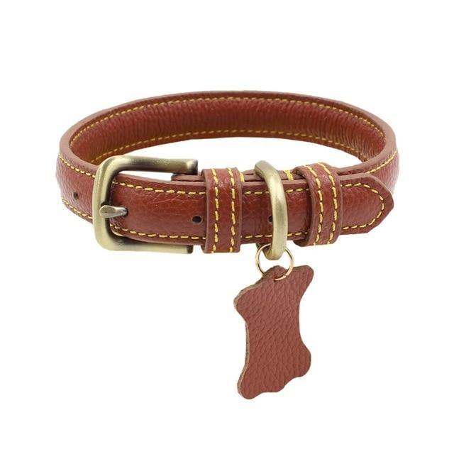 Leather Vintage Dog Collar - Bark ¡®n¡¯ Paws