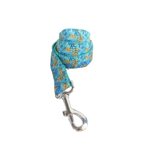 GREEN FLOWERS Engraved Pet Collar