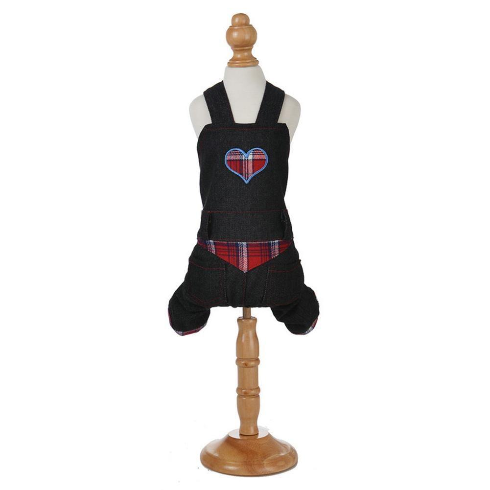 Denim Heart Strapped Dog Apparel - Bark ‘n’ Paws