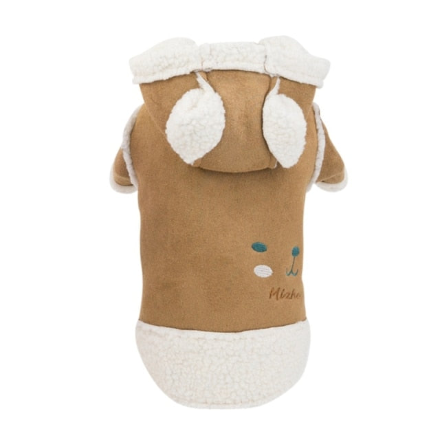 Fashion Suede Warm Dog Hoodie