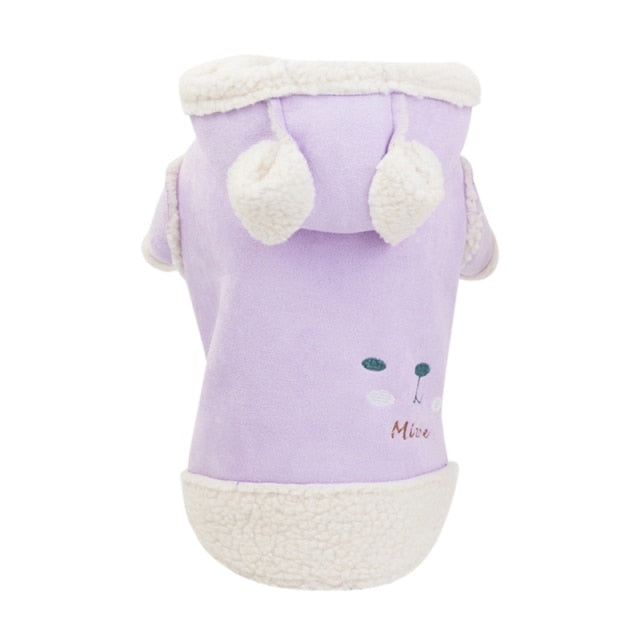 Fashion Suede Warm Dog Hoodie