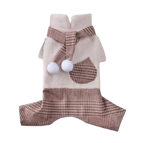 Pet Dog Jumpsuit With Scarf