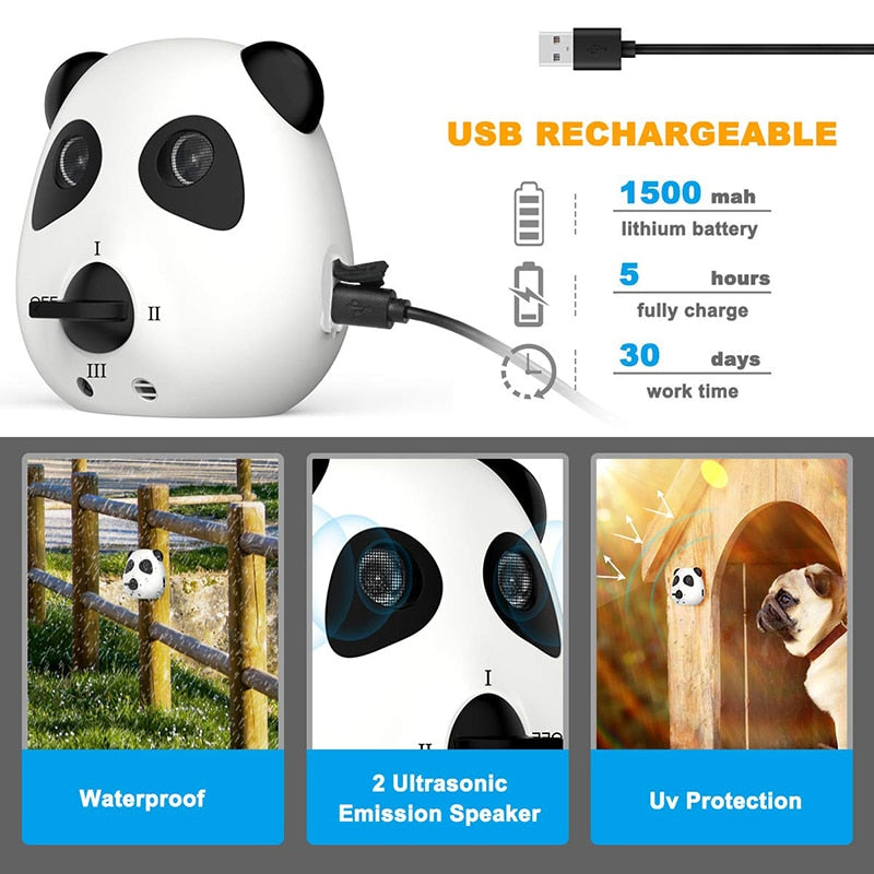 Panda Bear Ultrasonic Dog Anti Barking Device