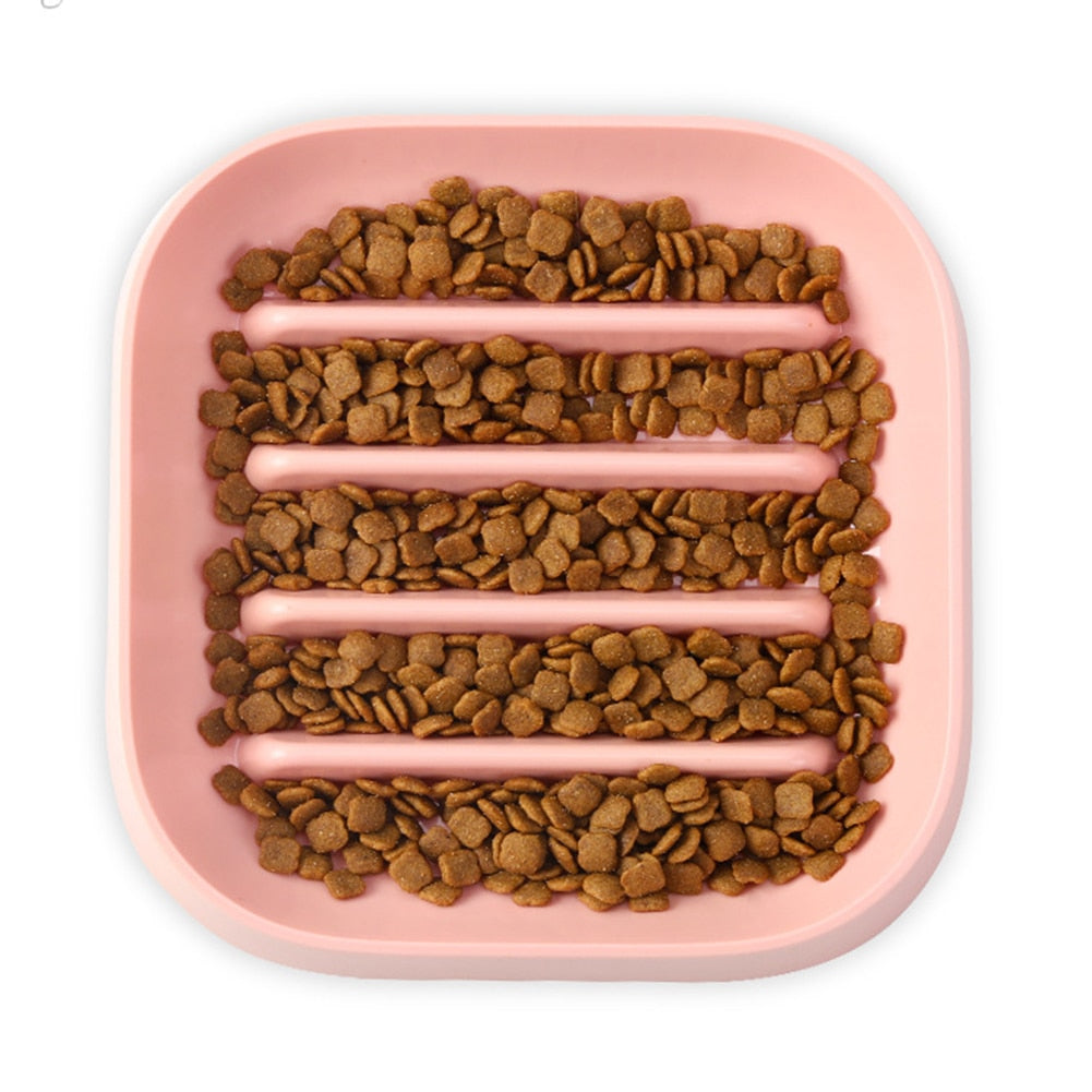 Square Non-slip Dog Slow Food Bowl