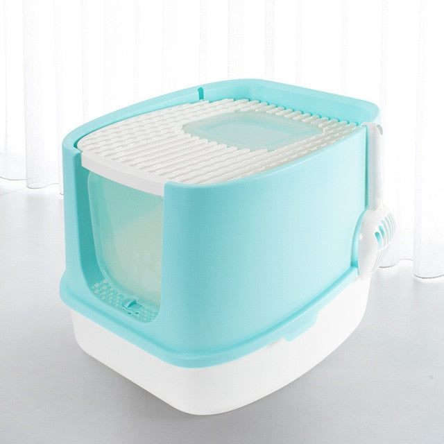 Fully Enclosed Anti Splash Pet Cat Litter Box