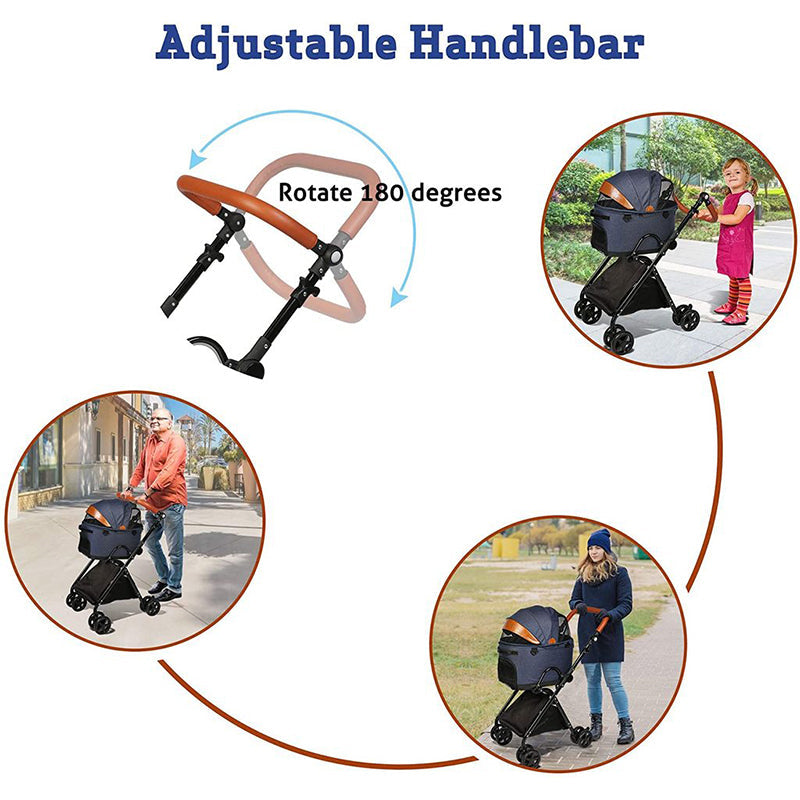 Luxury 2 In 1 Folding Pet Stroller