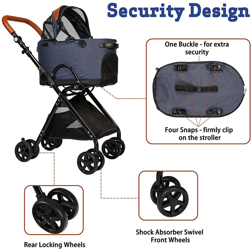 Luxury 2 In 1 Folding Pet Stroller