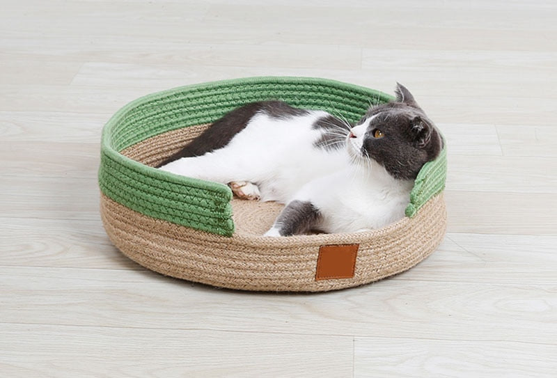 2 In 1 Round Cat Scratcher & Bed