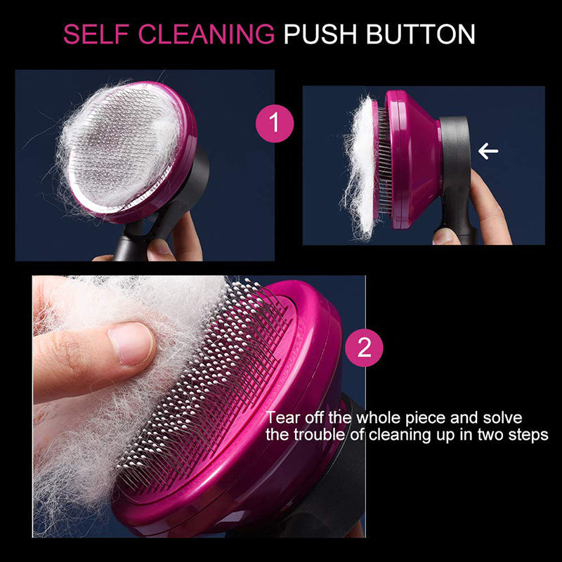 Self Cleaning Slicker Dog Shedding Brush