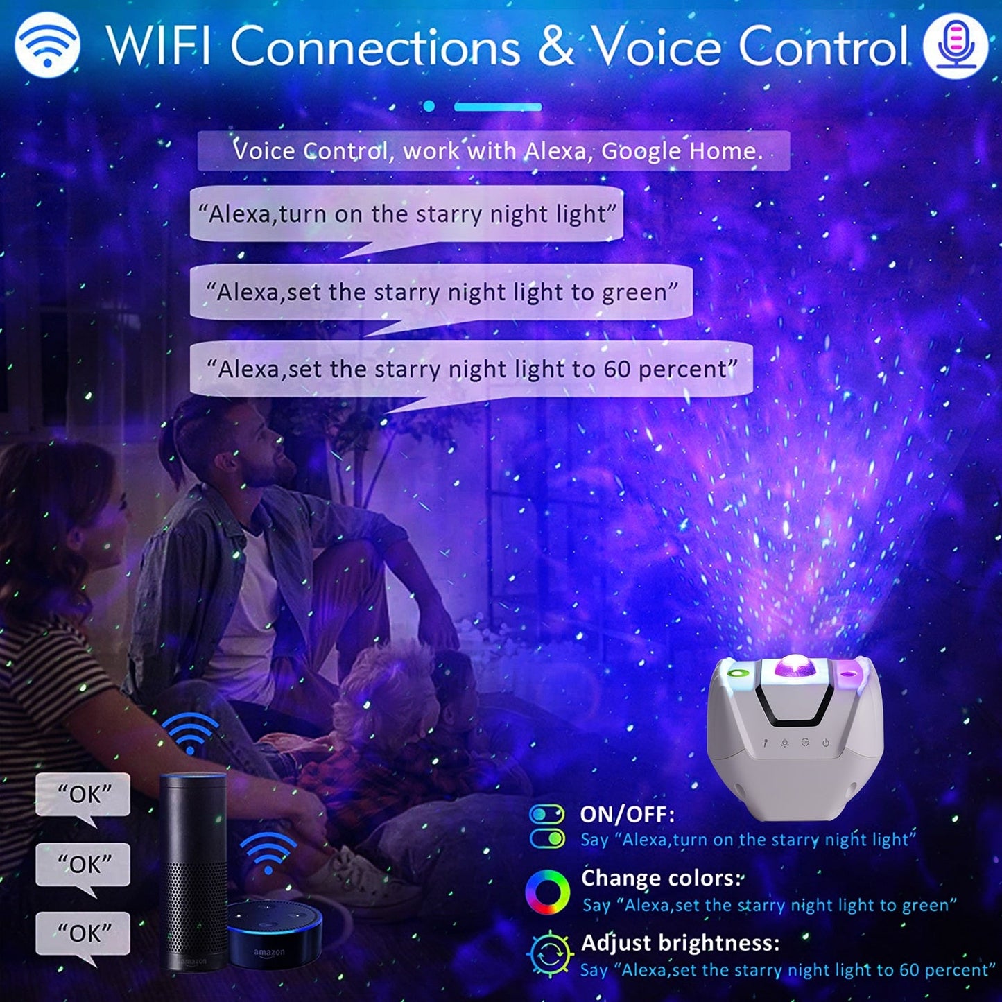 Smart Wifi App Star Galaxy Projector