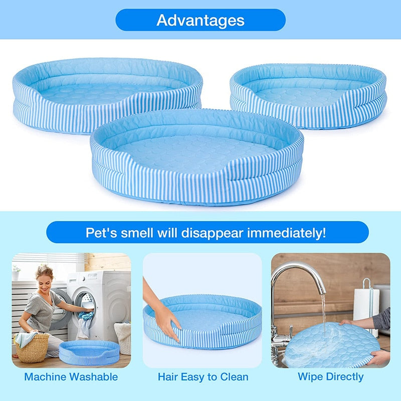 Summer Dog Ice Silk Cooling Beds
