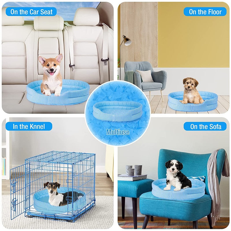 Summer Dog Ice Silk Cooling Beds