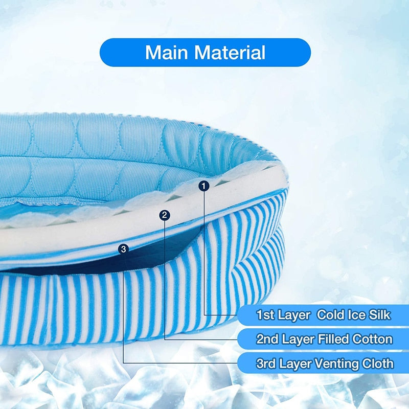 Summer Dog Ice Silk Cooling Beds