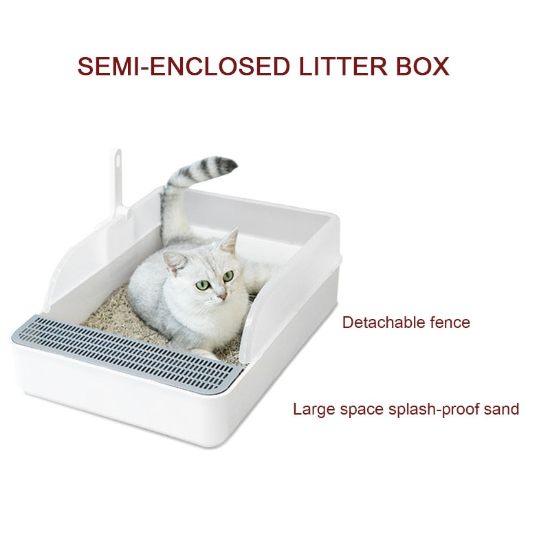 Semi Closed Pet Cat Litter Box